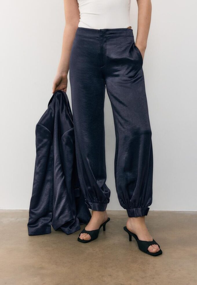 Pantalon ballon chic en satin