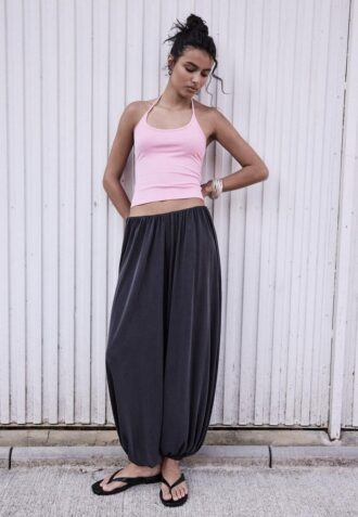 Pantalon ballon fluide au toucher doux