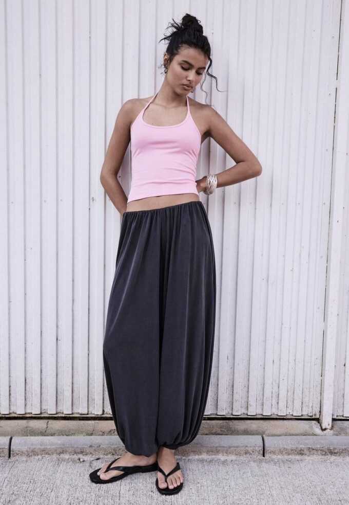 Pantalon ballon fluide au toucher doux Pantalon ballon fluide au toucher doux