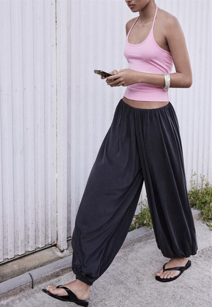 Pantalon ballon fluide au toucher doux Pantalon ballon fluide au toucher doux