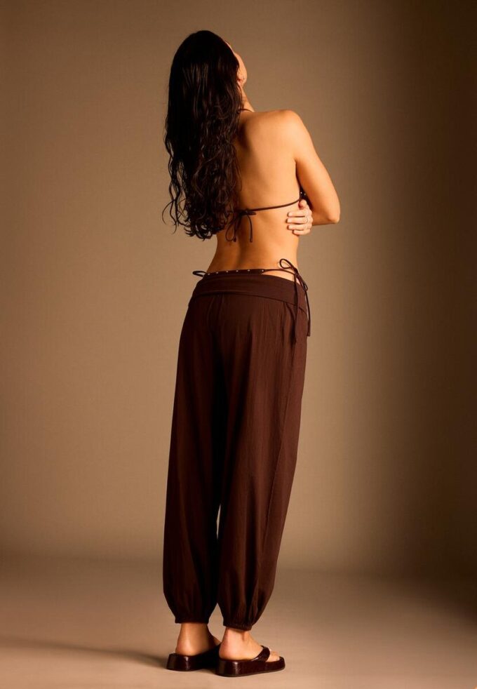 Pantalon bouffant à taille rabattue