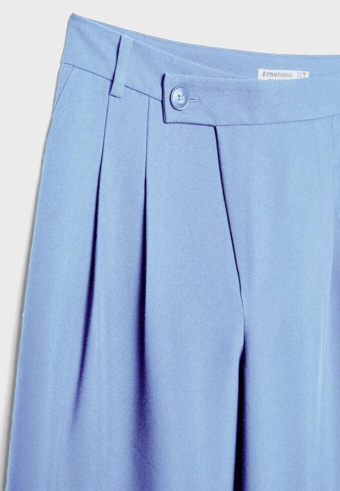 Pantalon chic décontracté à rayures avec ceinture croisée