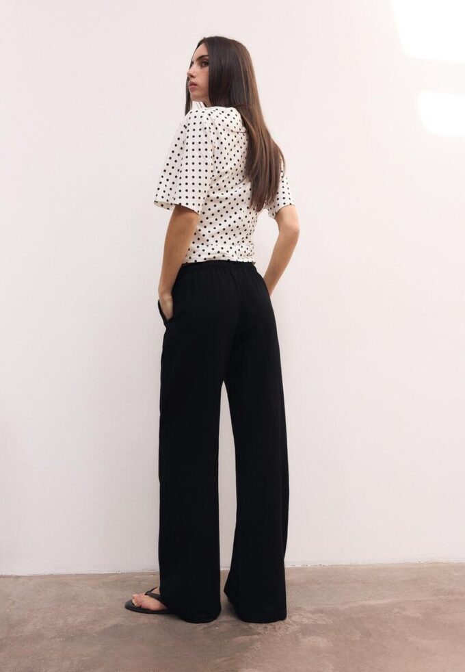 Pantalon à cordon de serrage effet lin