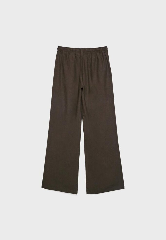 Pantalon à cordon de serrage effet lin