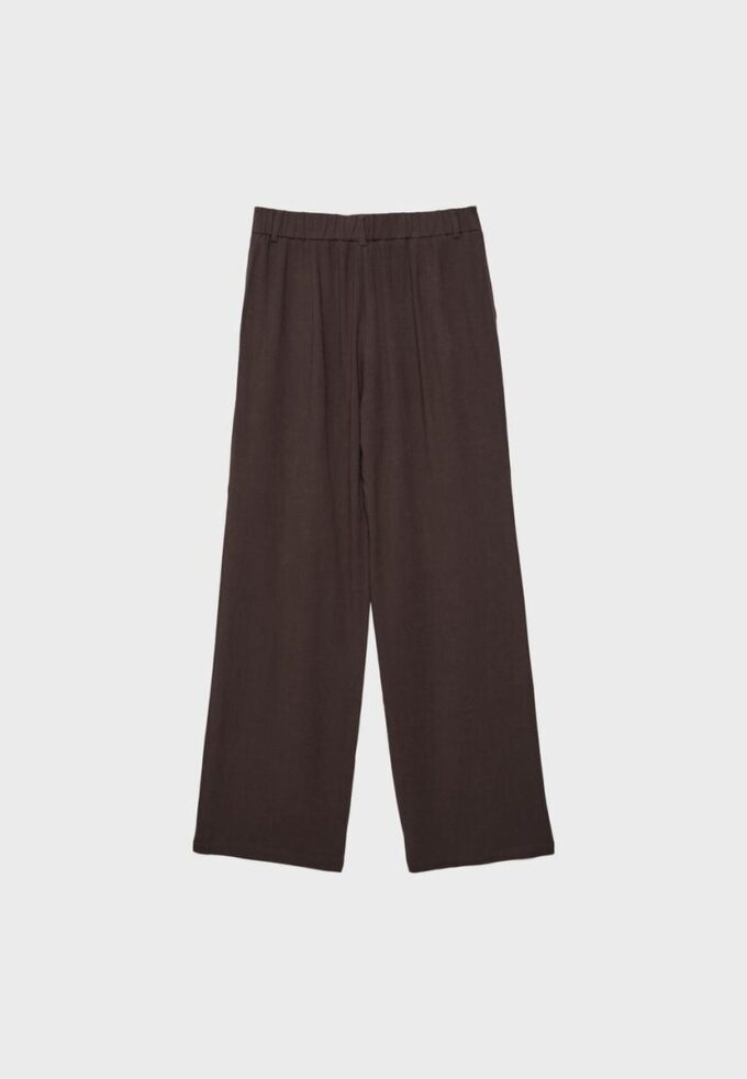 Pantalon à coupe droite effet lin