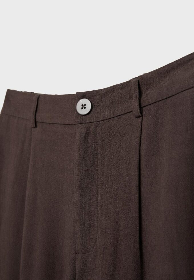 Pantalon à coupe droite effet lin