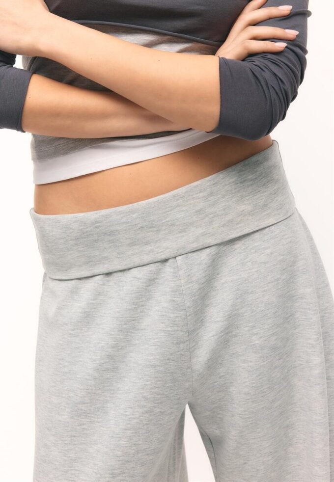 Pantalon de jogging ballon au toucher doux avec taille retroussée