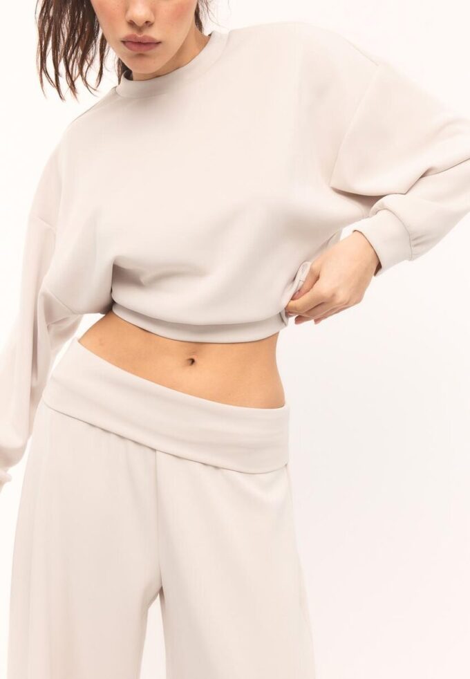 Pantalon de jogging ballon au toucher doux avec taille retroussée