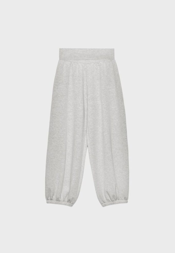 Pantalon de jogging ballon au toucher doux avec taille retroussée