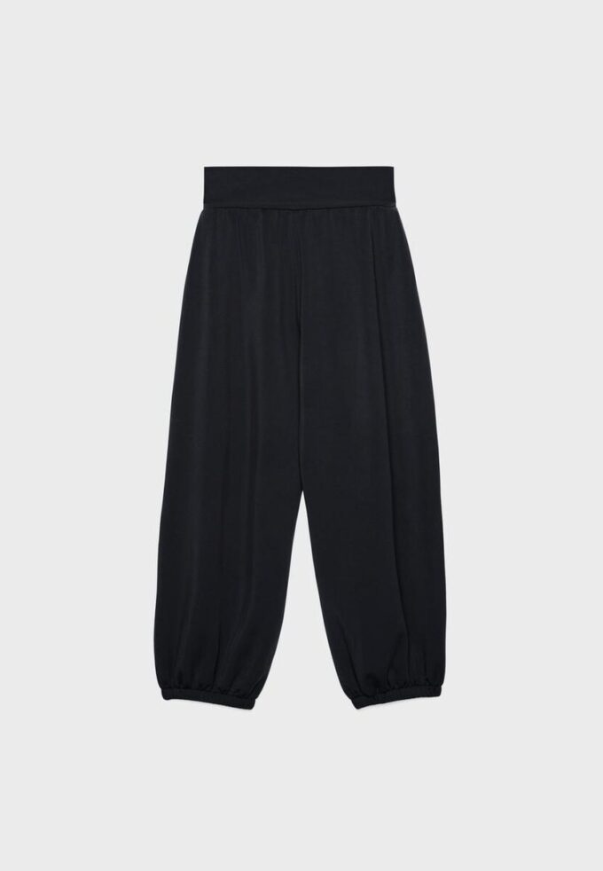 Pantalon de jogging ballon au toucher doux avec taille retroussée
