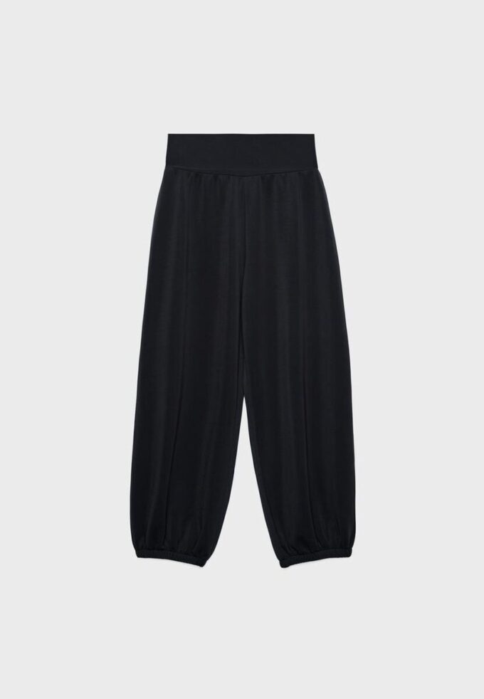 Pantalon de jogging ballon au toucher doux avec taille retroussée