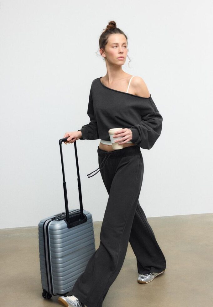 Pantalon de jogging droit effet délavé