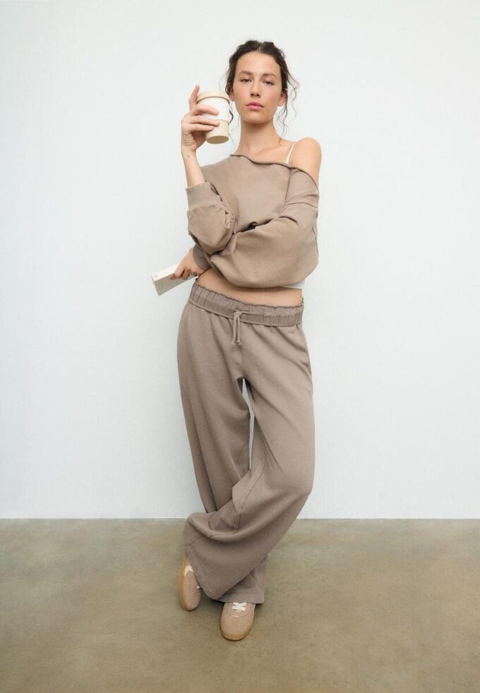 Pantalon de jogging droit effet délavé