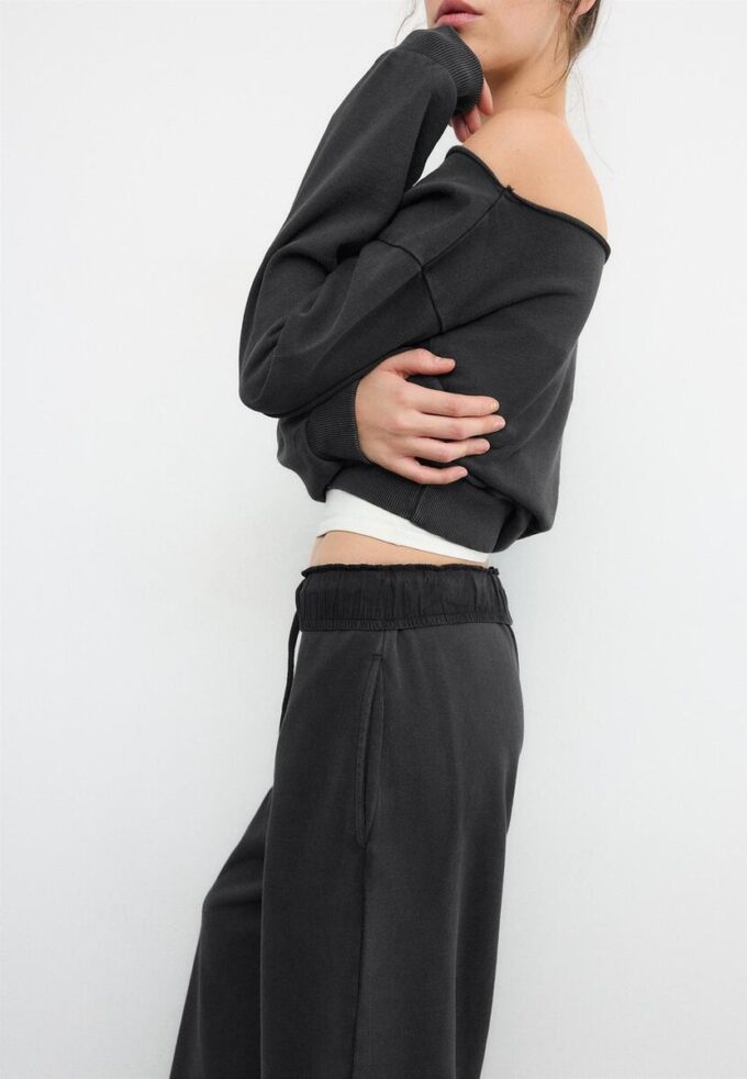 Pantalon de jogging droit effet délavé