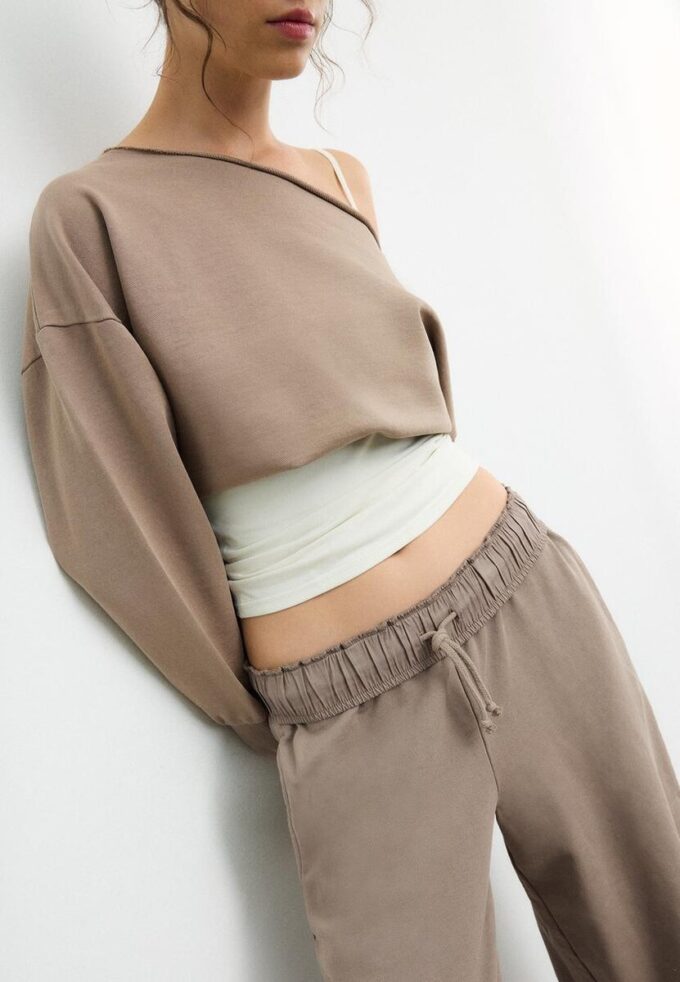 Pantalon de jogging droit effet délavé