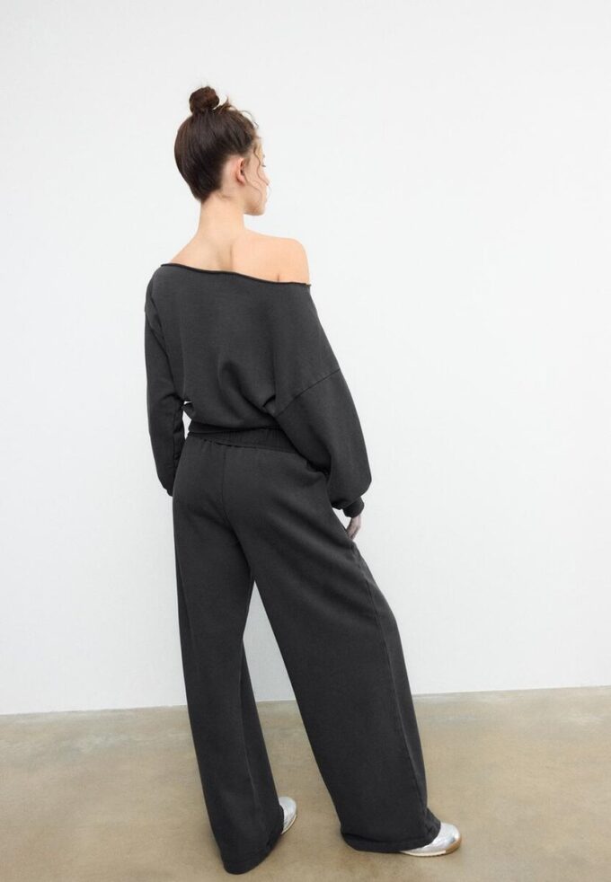 Pantalon de jogging droit effet délavé