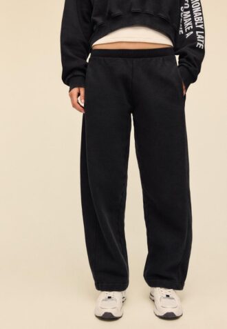 Pantalon de jogging en molleton à touché doux délavé à l&rsquo;acide