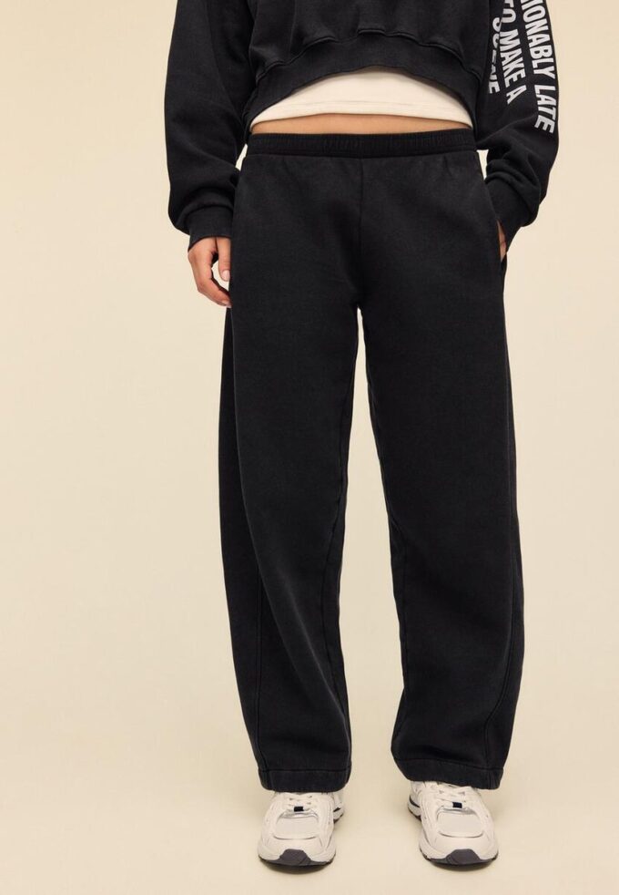 Pantalon de jogging en molleton à touché doux délavé à l&rsquo;acide