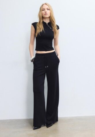 Pantalon de jogging palazzo au toucher doux