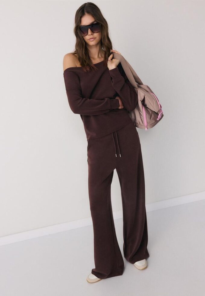 Pantalon de jogging palazzo au toucher doux