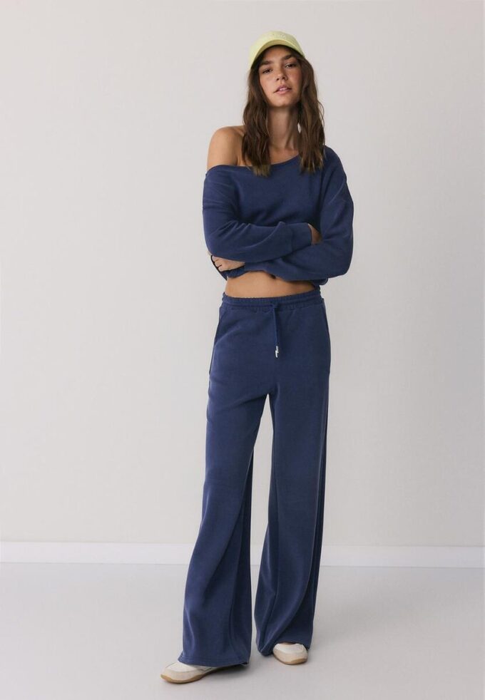 Pantalon de jogging palazzo au toucher doux