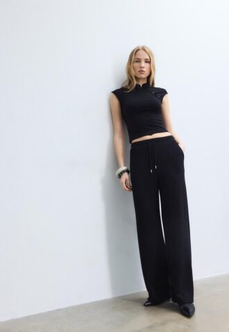 Pantalon de jogging palazzo au toucher doux