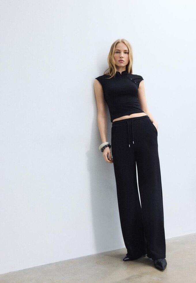 Pantalon de jogging palazzo au toucher doux