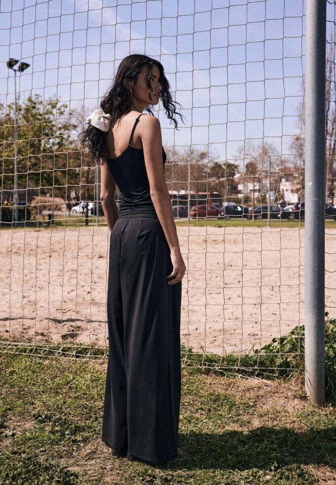 Pantalon de jogging palazzo à taille élastiquée et Toucher doux