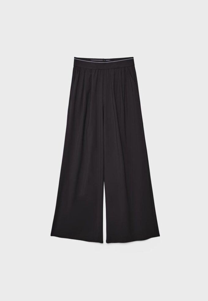 Pantalon de jogging palazzo à taille élastiquée et Toucher doux