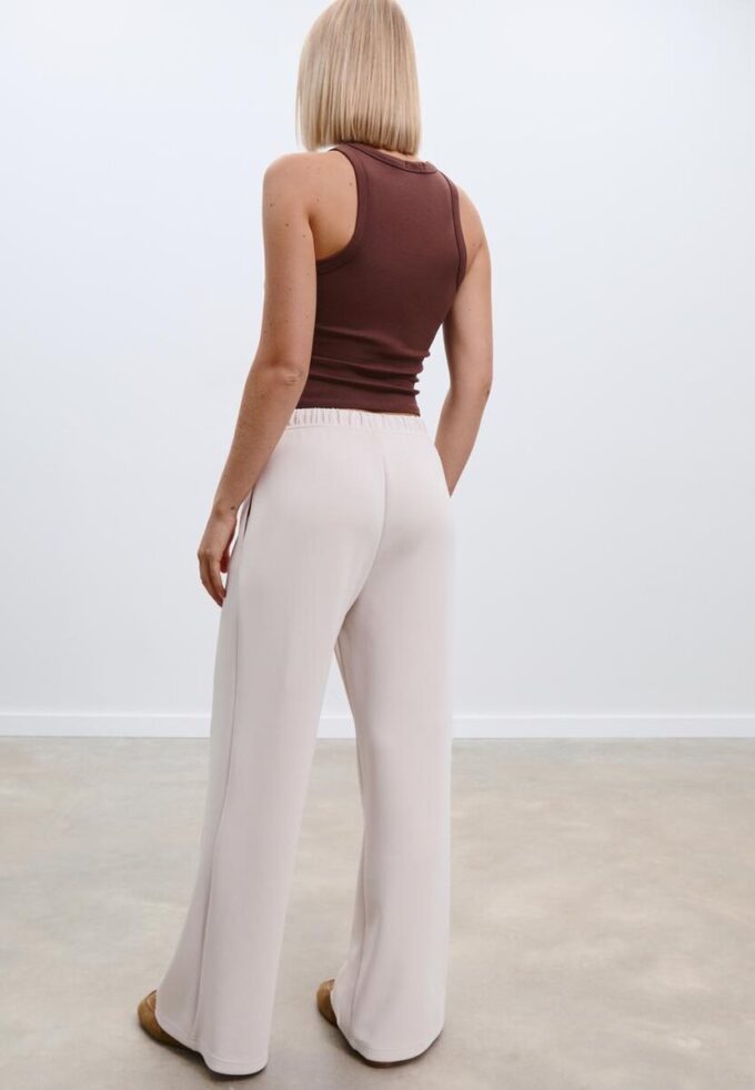 Pantalon de jogging Wide Leg en toucher doux avec détail de couture sur le devant