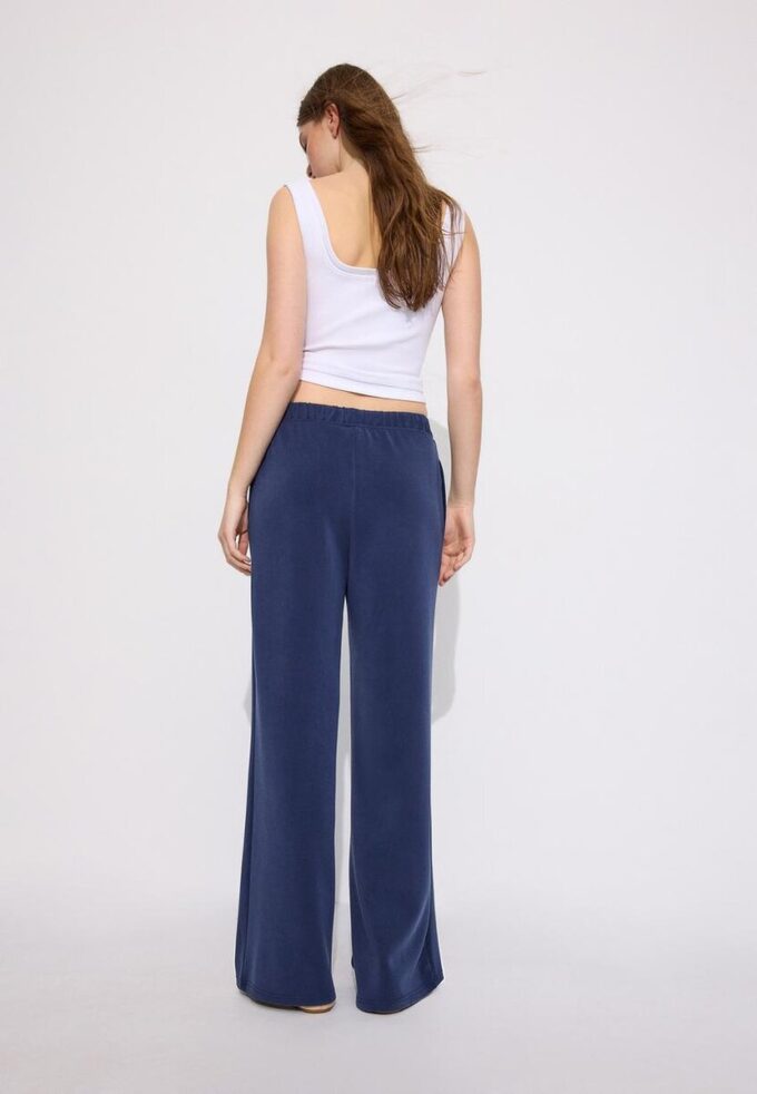 Pantalon de jogging Wide Leg en toucher doux avec détail de couture sur le devant