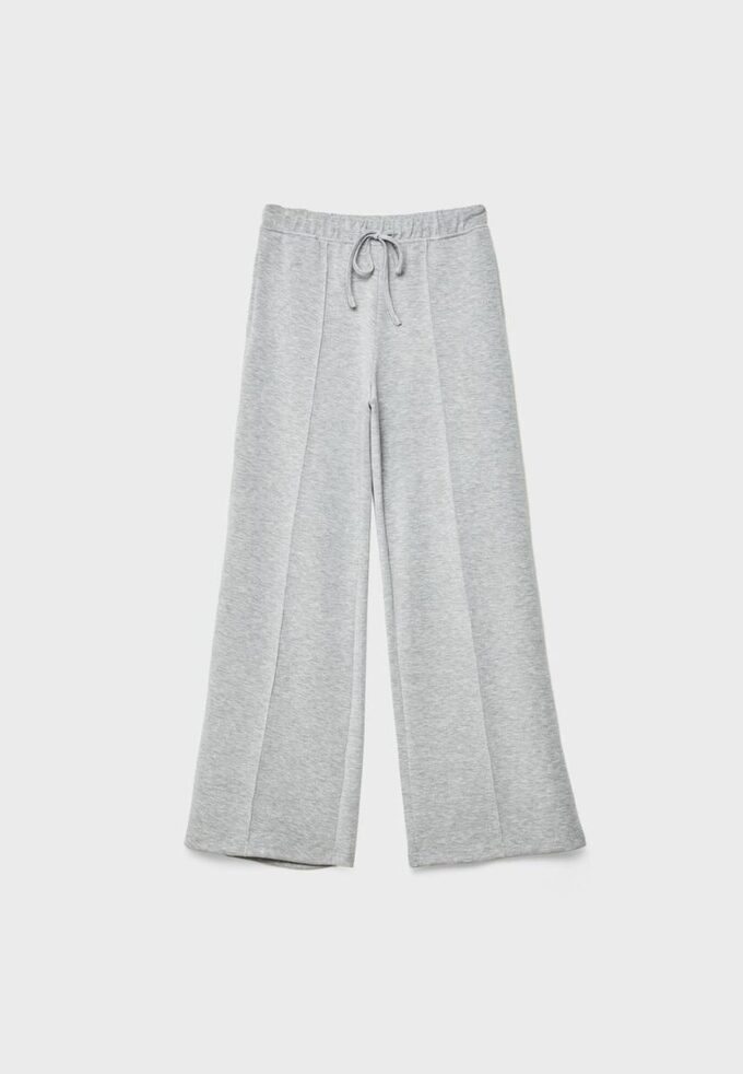 Pantalon de jogging Wide Leg en toucher doux avec détail de couture sur le devant
