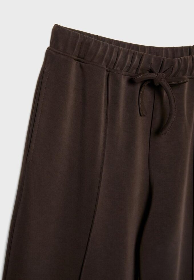 Pantalon de jogging Wide Leg en toucher doux avec détail de couture sur le devant