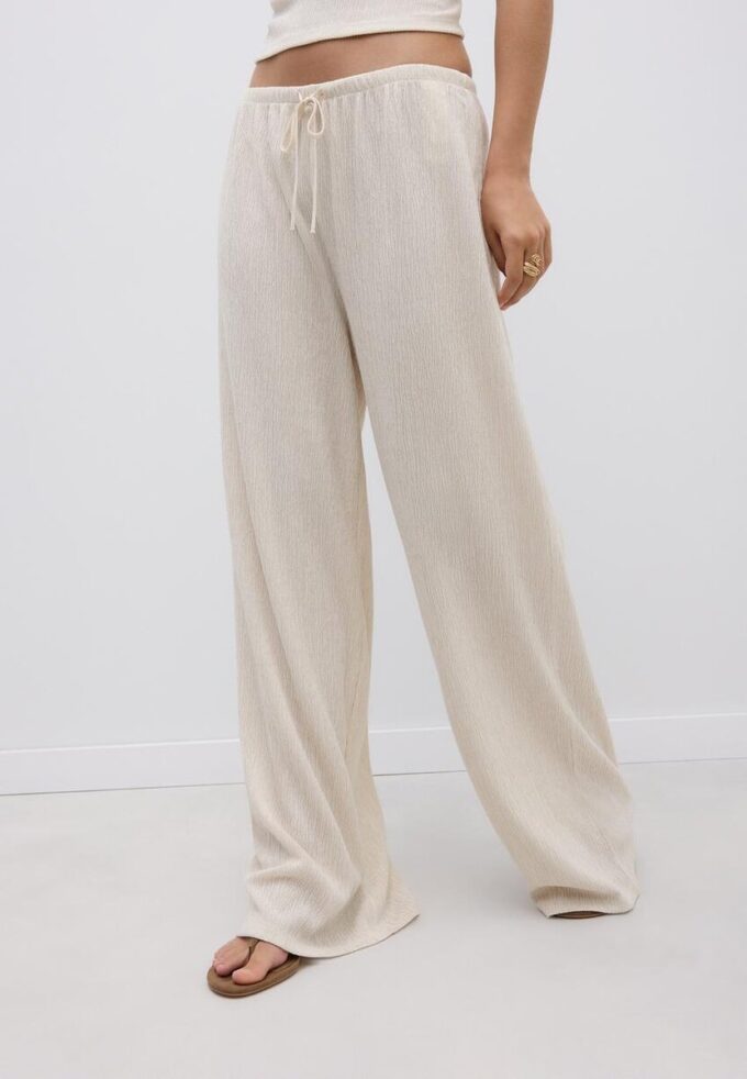 Pantalon droit à effet froissé