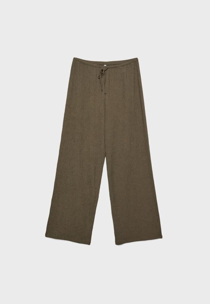 Pantalon droit à effet froissé