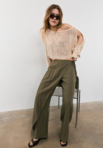 Pantalon fluide croisé