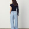 Pantalon fluide à effet froissé avec ceinture