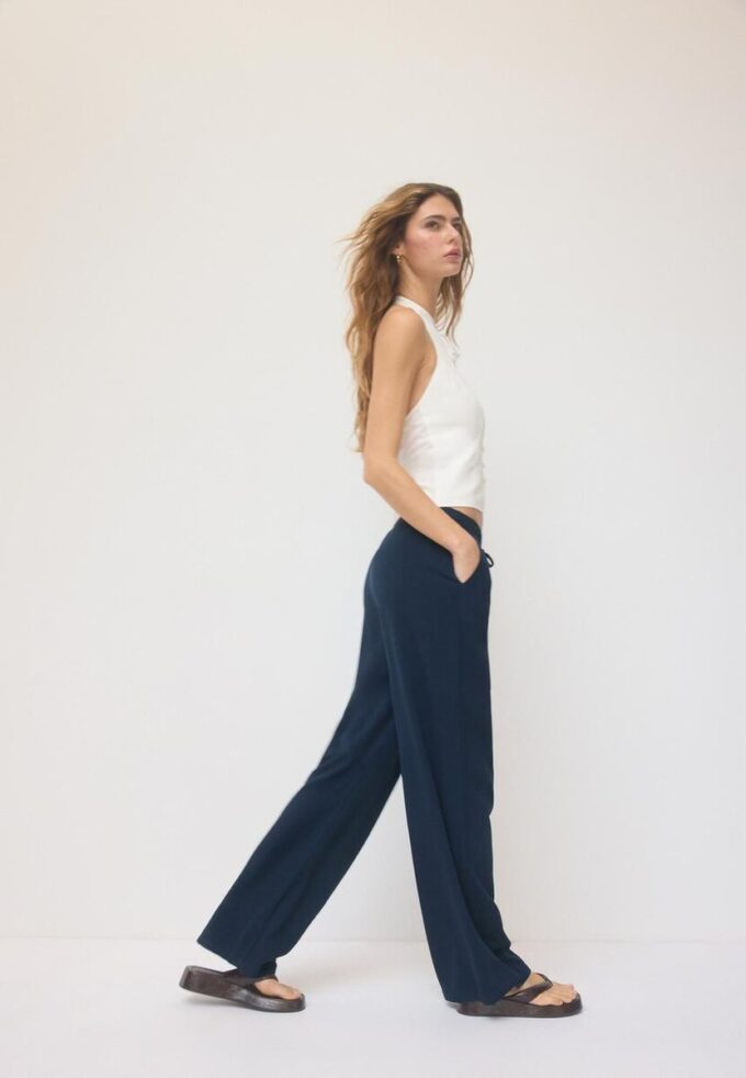 Pantalon fluide effet lin