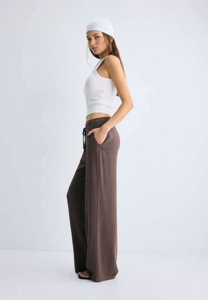 Pantalon fluide effet lin Pantalon fluide effet lin