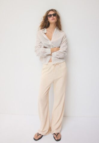 Pantalon fluide effet lin