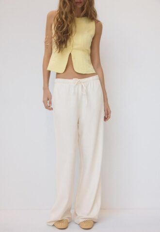 Pantalon fluide effet lin