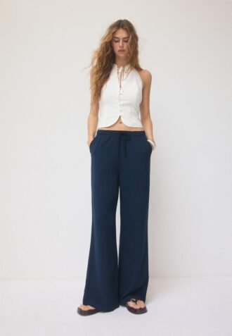 Pantalon fluide effet lin