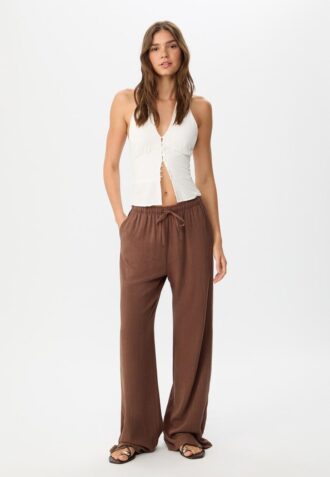 Pantalon fluide effet lin