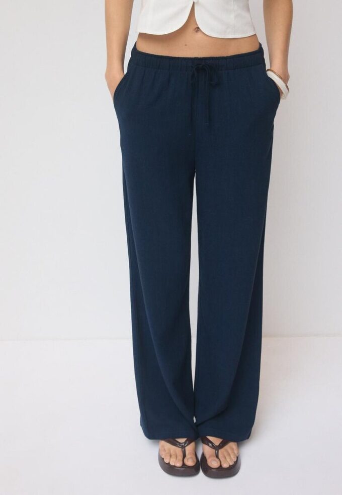 Pantalon fluide effet lin