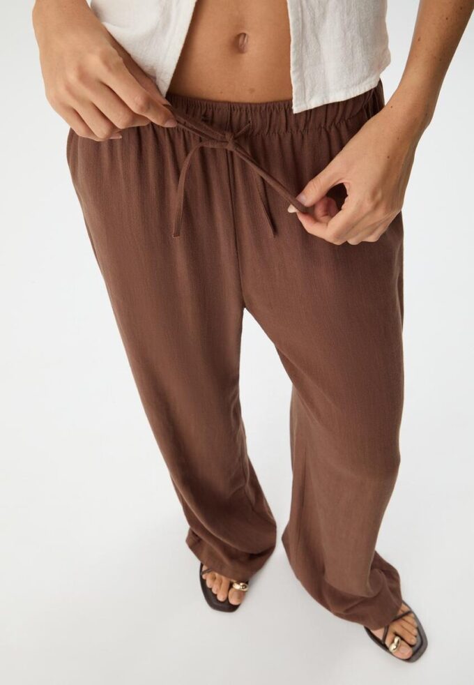 Pantalon fluide effet lin