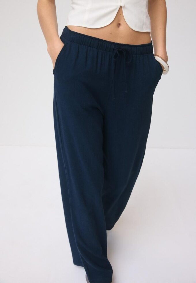 Pantalon fluide effet lin