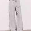Pantalon fluide en lin mélangé à rayures Pantalon fluide en lin mélangé à rayures