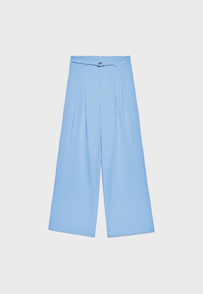 Pantalon à jambes larges avec détail boucle