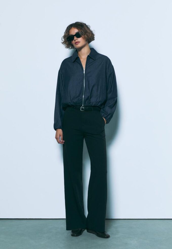 Pantalon élégant à jambes droites fluides avec ceinture