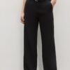 Pantalon élégant à jambes droites fluides avec ceinture